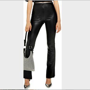 *NEW*Top Shop Faux Leather pull on black pants 10